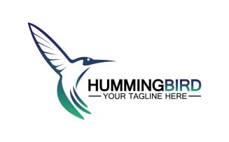 Hummingbird icon logo template v5