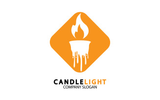 Candle light icon logo vcetor template v52