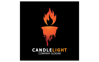 Candle light icon logo vcetor template v57