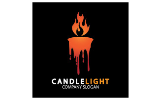 Candle light icon logo vcetor template v60