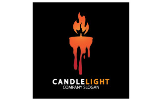 Candle light icon logo vcetor template v61