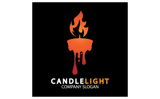 Candle light icon logo vcetor template v63