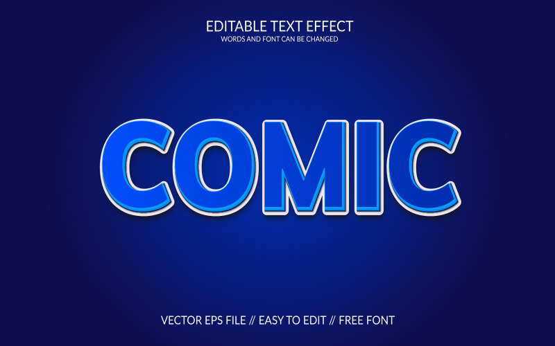 Comic fully editable text effect template illustration Illustration