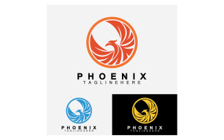 Phoenix bird template logo vector v6