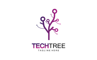 Tech tree template logo vcetor v25