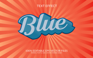 Blue Editable Vector Eps 3d Text Effect Design