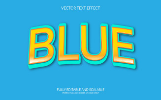 Blue Fully Editable Vector Eps Text Effect Design Template