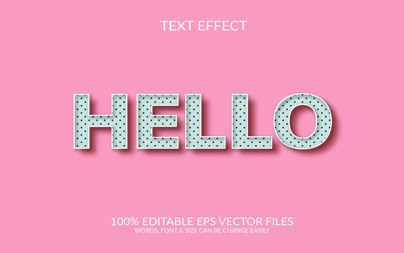 Hello 3d text effect design template illustration Illustration