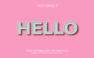 Hello 3d text effect design template illustration