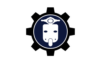 Vespa motors icon logo vector v13