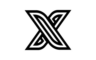X letter initial logo vector v9