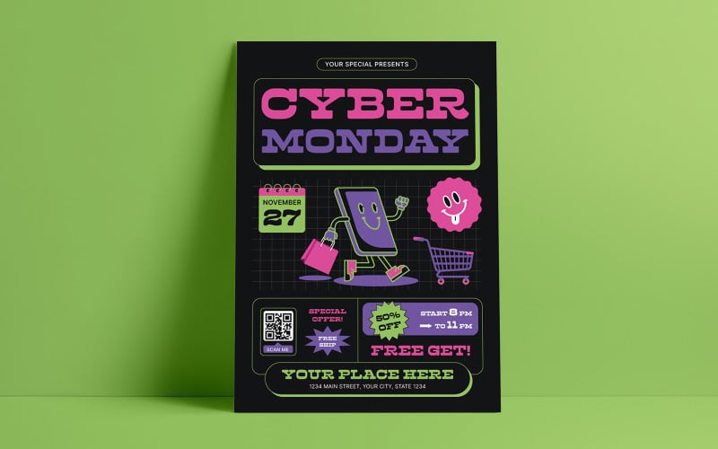 Cyber Monday Flyer PSD Template Corporate Identity