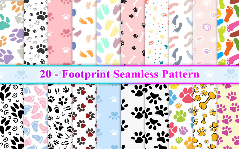 Footprint Seamless Pattern, Footprint Pattern