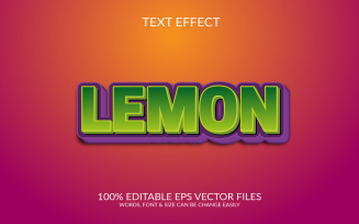 Lemon 3D Editable Vector Eps Text Effect Design
