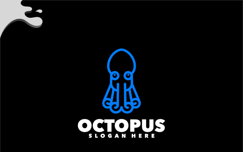 Octopus line symbol logo design Logo Template