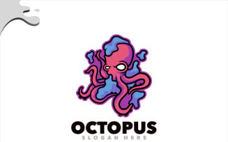 Octopus mascot logo design illustration
