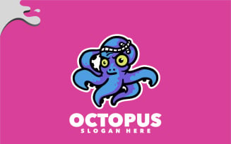 Octopus mascot logo template design