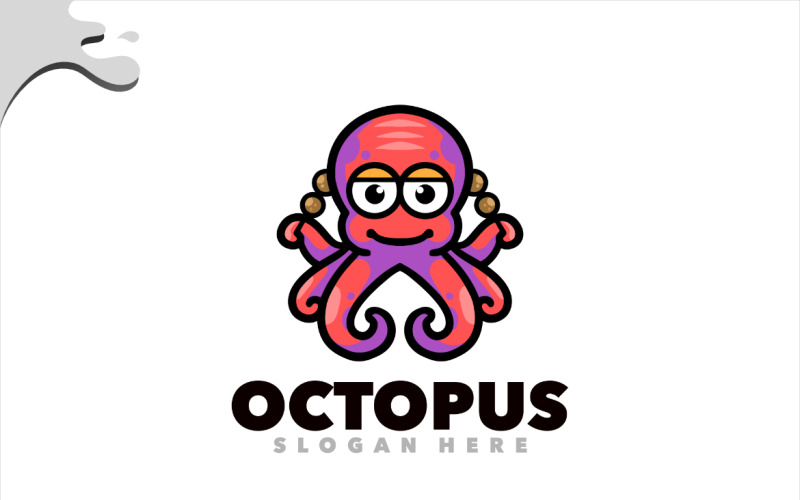 Octopus takoyaki mascot japanese logo design Logo Template
