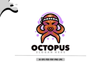 Octopus takoyaki mascot logo design