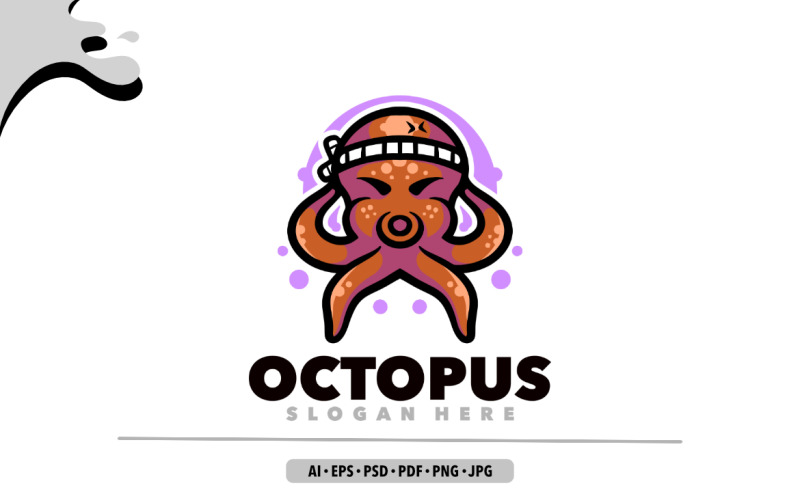 Octopus takoyaki mascot logo design Logo Template