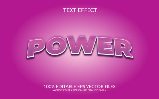 Power 3D Editable Vector Eps Text Effect Illustration Design