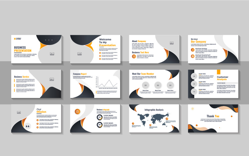 PowerPoint Presentation Template, Corporate Presentation Design Template Layout Corporate Identity