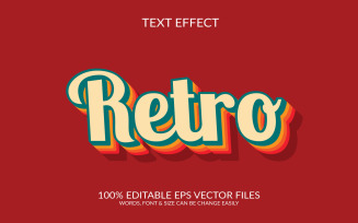 Retro fully editable vector 3d text effect template design