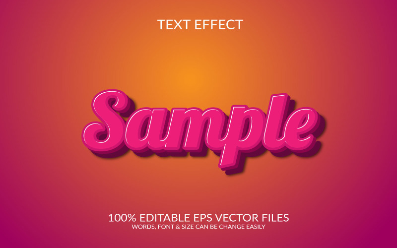 Sample vector editable eps text effect template design Illustration