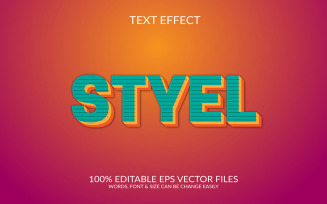 Style 3D Editable Vector Eps Text Effect Template