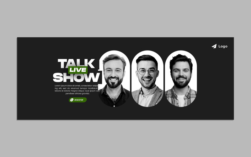 Talk Show Facebook Cover Banner Design Template Social Media