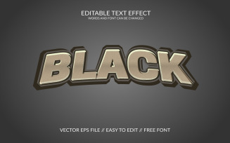 Black Fully Editable Vector Eps 3d Text Effect Design