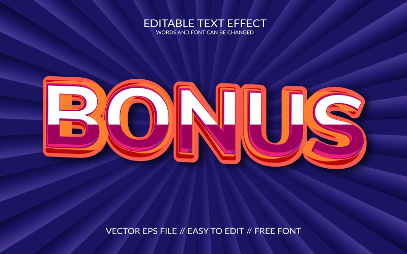 Bonus Fully Editable Vector Eps Text Effect Template Illustration