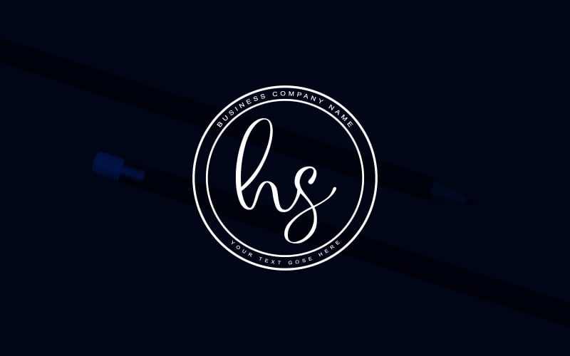 Calligraphy Studio Style HS Letter Logo Design. business logo Logo Template