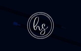 Calligraphy Studio Style HS Letter Logo Design. business logo