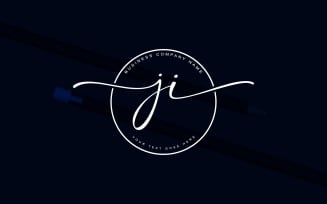 Calligraphy Studio Style JI Letter Logo Design, luxury Logo Template