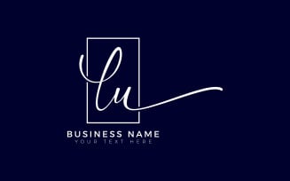 Calligraphy Studio Style LU Letter Logo Design, luxury Logo Template