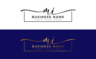 Calligraphy Studio Style MI Letter Logo Design, luxury Logo Template