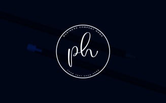Calligraphy Studio Style PH Letter Logo Design, luxury Logo Template