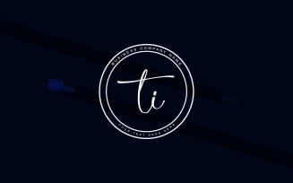 Calligraphy Studio Style Ti Letter Logo Design, logo