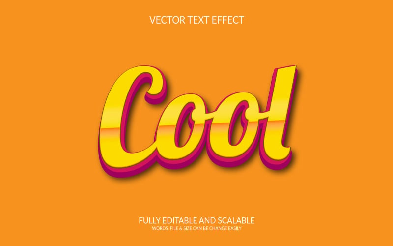 Cool 3D Editable Vector Eps Text Effect Template Illustration