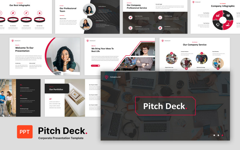 Elegant Pitch Deck Business PowerPoint PowerPoint Template