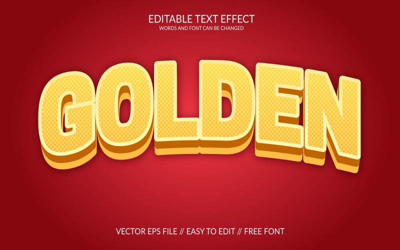 Golden Fully Editable Vector Eps Text Effect Design Illustration