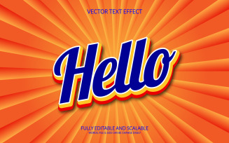 Hello 3d text effect design template illustration design