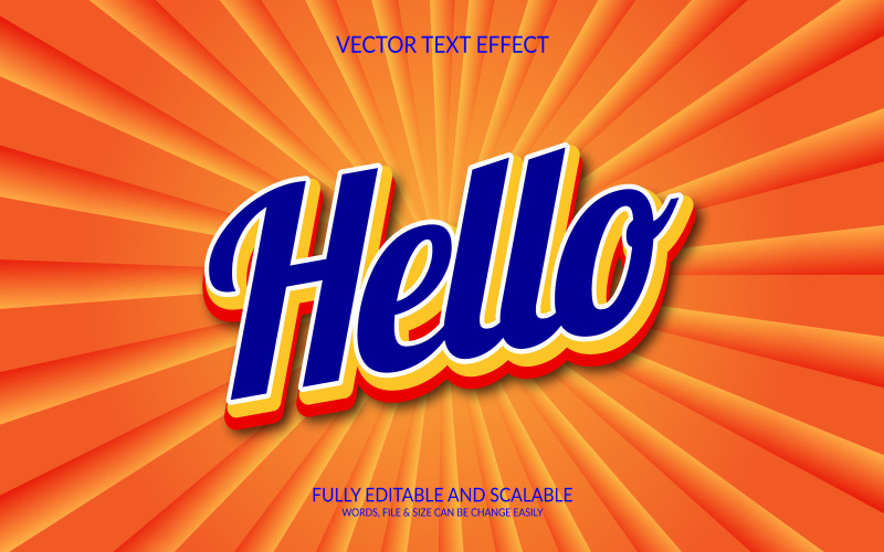 Hello 3d text effect design template illustration design Illustration