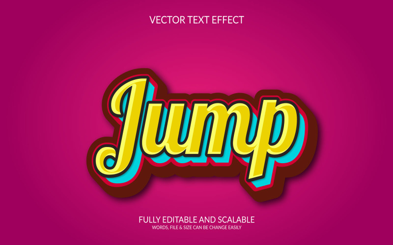 Jump editable vector eps 3d text effect design template Illustration