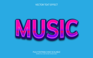 Music 3D Editable Vector Eps Text Effect Template Design