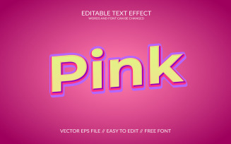 Pink Editable Vector Eps 3d Text Effect Template