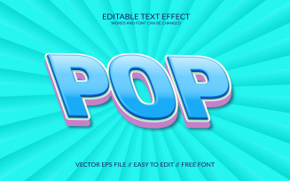 Pop 3D Editable Vector Eps Text Effect Template