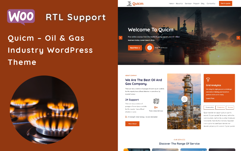 Quicm - Oil and Gas Industrial WordPress theme WordPress Theme