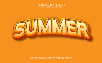 Summer 3D Editable Vector Eps Text Effect Template Design